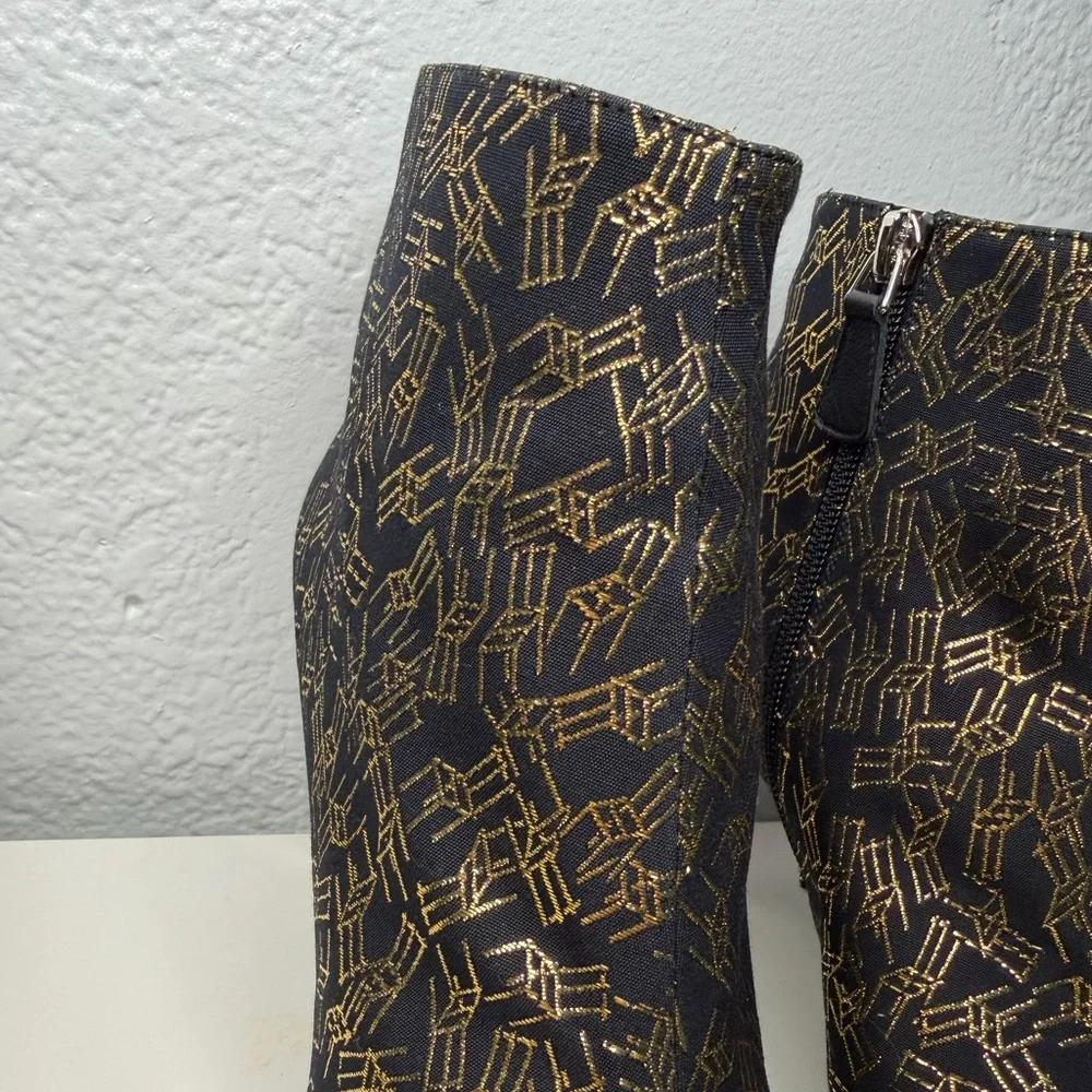 Chanel Black and Gold Ankle Boots - Picture 5 of 11